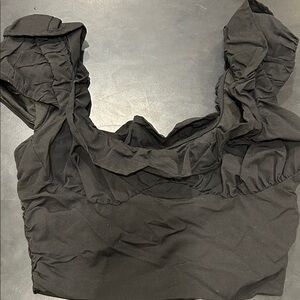 Zara Black Ruffled Blouse